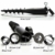 com-four® Sonnenschirmhalter aus Kunststoff - Bodenhülse für den Garten - Standfuß für Schirme - Schirmständer mit Eindrehstange - Erdspieß mit Stockdurchmesser von 25-45 mm (schwarz) - 5