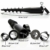 com-four® Sonnenschirmhalter aus Kunststoff - Bodenhülse für den Garten - Standfuß für Schirme - Schirmständer mit Eindrehstange - Erdspieß mit Stockdurchmesser von 25-45 mm (schwarz) - 5