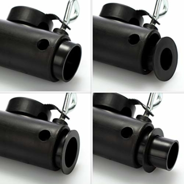 com-four® Sonnenschirmhalter aus Kunststoff - Bodenhülse für den Garten - Standfuß für Schirme - Schirmständer mit Eindrehstange - Erdspieß mit Stockdurchmesser von 25-45 mm (schwarz) - 6