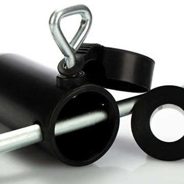 com-four® Sonnenschirmhalter aus Kunststoff - Bodenhülse für den Garten - Standfuß für Schirme - Schirmständer mit Eindrehstange - Erdspieß mit Stockdurchmesser von 25-45 mm (schwarz) - 7