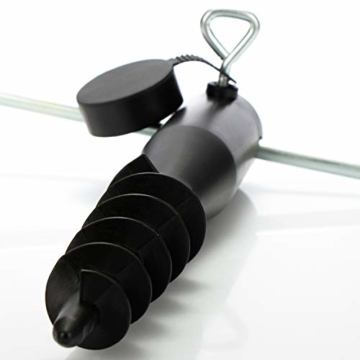 com-four® Sonnenschirmhalter aus Kunststoff - Bodenhülse für den Garten - Standfuß für Schirme - Schirmständer mit Eindrehstange - Erdspieß mit Stockdurchmesser von 25-45 mm (schwarz) - 8