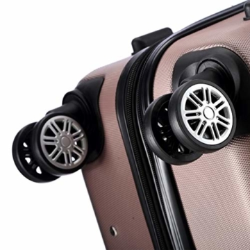 Flexot 2045 Handgepäck Koffer (Bordcase) - Farbe Rosegold Größe M Hartschalen-Koffer Trolley Rollkoffer Reisekoffer Handgepäck 4 Rollen - 7