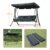 Loywe Hollywoodschaukel Gartenschaukel Moderne Gartenliege Outdoor Schaukelbank mit Liegefunktion 190x135x170cm LW10 Schwarz - 2