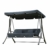 Loywe Hollywoodschaukel Gartenschaukel Moderne Gartenliege Outdoor Schaukelbank mit Liegefunktion 190x135x170cm LW10 Schwarz - 8