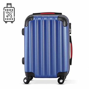 Monzana Hartschalenkoffer Trolley | mit Schloss | 4 Rollen | Alu-Teleskopgriff | Handgepäck Hartschale Reisekoffer Business Koffer - 7