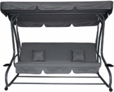 Pure Home & Garden 4-Sitzer XXL Hollywoodschaukel mit Liegefunktion Askim Anthrazit, einfach klappbar, 232 cm - 1