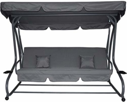 Pure Home & Garden 4-Sitzer XXL Hollywoodschaukel mit Liegefunktion Askim Anthrazit, einfach klappbar, 232 cm - 1