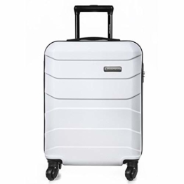 Sommerson Handgepäck Basic M - 4-Rollen Hartschalen-Koffer Trolley Rollkoffer Reisekoffer aus hochwertigem ABS Kunststoff, 55x40x20 cm, Zahlenschloss, 34 L (Weiß) - 1