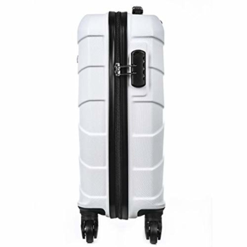Sommerson Handgepäck Basic M - 4-Rollen Hartschalen-Koffer Trolley Rollkoffer Reisekoffer aus hochwertigem ABS Kunststoff, 55x40x20 cm, Zahlenschloss, 34 L (Weiß) - 4