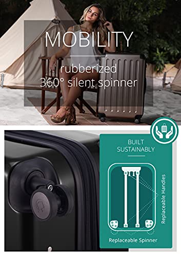 HAUPTSTADTKOFFER - Alex - Handgepäck Hartschalen-Koffer Trolley Rollkoffer Reisekoffer Erweiterbar, 4 Rollen, 55 cm, 42 Liter, Schwarz - 5