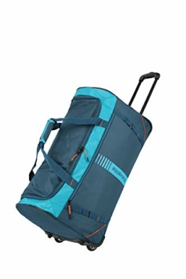 travelite 2-Rad Trolley Reisetasche Größe L, Gepäck Serie Basics Active: Weichgepäck Reisetasche mit Rollen im frischen Design, 096281-22, 71 cm, 86 Liter, Petrol/orange - 1