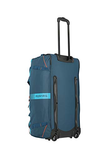 travelite 2-Rad Trolley Reisetasche Größe L, Gepäck Serie Basics Active: Weichgepäck Reisetasche mit Rollen im frischen Design, 096281-22, 71 cm, 86 Liter, Petrol/orange - 6