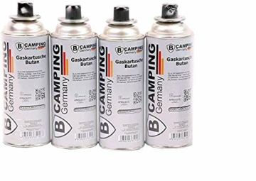 B Camping Gaskocher mit 4 Gaskartuschen Campingkocher 1-flammig max. Leistung 2,1 KW Farbe Blau oder Schwarz - 3