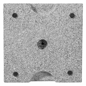 Doppler Granit Sockel 25 kg – Hochwertiger Sonnenschirmständer mit Edelstahlrohr – Quadratisch – 37cmx38cmx5.5 cm - 5