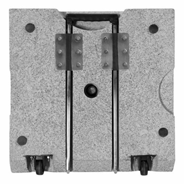doppler Granit-Sonnenschirmständer mit Ausziehgriff 45kg – Hochwertiger Sockel mit Edelstahlrohr – Mit 2 Rollen und Zuggriff - 5