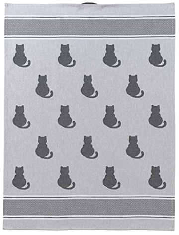 saewelo 4er Set Geschirrtücher in Geschenkverpackung, 100% Baumwolle, 50x70 cm (Katze, Grau) - 6