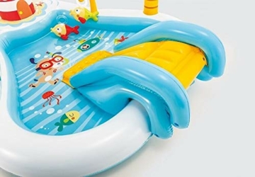 Aufblasbares Playcenter Wasserspielcenter mit Rutsche Leuchturm Palme Sprüher Spielcenter Wasserspielzeug Kinder-Spiel-Pool mit Wasserrutsche und Wasser Sprüher XL ab 3 Jahren Spielzeug für Garten - 3