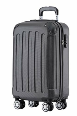 BEIBYE Hartschalen-Koffer Trolley Rollkoffer Reisekoffer Handgepäck 4 Rollen (M-L-XL-Set) (Schwarz, M) - 1