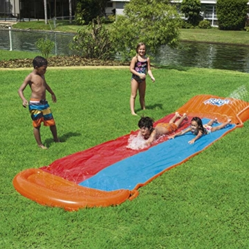 Bestway H2OGO!™ Doppel-Wasserrutsche mit aufblasbarer Startrampe, Double Ramp, 549 x 138 cm - 10