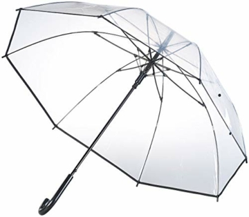 Carlo Milano Schirm: 2er-Set transparente Stock-Regenschirme, Stahl & Fiberglas, Ø 100 cm (Stockschirm) - 2