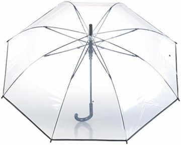 Carlo Milano Schirm: 2er-Set transparente Stock-Regenschirme, Stahl & Fiberglas, Ø 100 cm (Stockschirm) - 4
