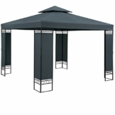 Casaria Pavillon Lorca 3x3m Anthrazit Stabil Wasserabweisend Robust Metall Luxus Gartenpavillon Festzelt Partyzelt Gartenzelt - 1