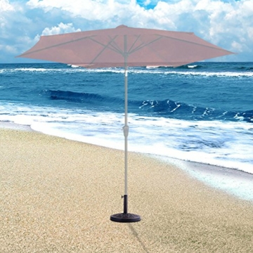 COSTWAY Sonnenschirmständer Marktschirmständer Sonnenschirmfuß Balkonschirmständer Sonnenschirm Ständer rund bronzen (Modell 2) - 2