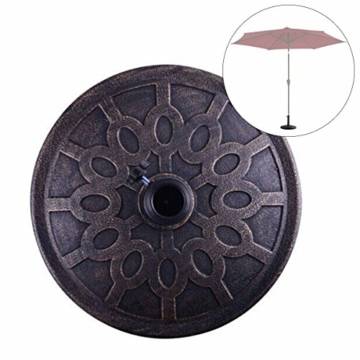 COSTWAY Sonnenschirmständer Marktschirmständer Sonnenschirmfuß Balkonschirmständer Sonnenschirm Ständer rund bronzen (Modell 2) - 3
