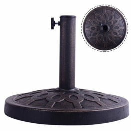 COSTWAY Sonnenschirmständer Marktschirmständer Sonnenschirmfuß Balkonschirmständer Sonnenschirm Ständer rund bronzen (Modell 2) - 1