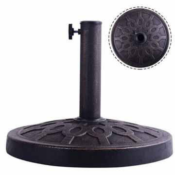 COSTWAY Sonnenschirmständer Marktschirmständer Sonnenschirmfuß Balkonschirmständer Sonnenschirm Ständer rund bronzen (Modell 2) - 1