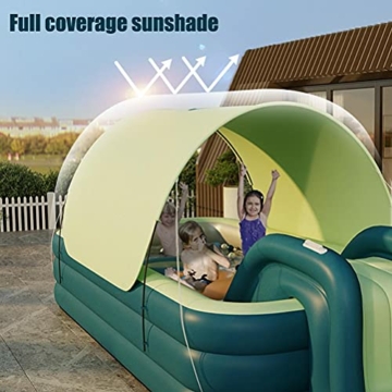 Dan&Dre Aufblasbarer Pool mit Wasserrutsche, 1 Set Faltbarer Automatischer Sonnenschutz Baby Swimmingpool Planschbecken Badeschwimmingpool - 2