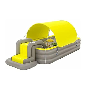 Dan&Dre Aufblasbarer Pool mit Wasserrutsche, 1 Set Faltbarer Automatischer Sonnenschutz Baby Swimmingpool Planschbecken Badeschwimmingpool - 1
