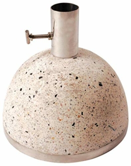 Esschert Design Sonnenschirmständer, Sonnenschirmfuß"granito" in weiß, 11,5 kg, Ø Rohr innen: 3,5 cm, Fuß Ø ca. 25 cm - 1