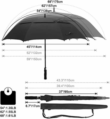 G4Free 54/62/68 Inch Automatische Öffnen Golf Schirme Extra große Übergroß Doppelt Überdachung Belüftet Winddicht wasserdichte Stock Regenschirme - 2