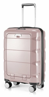 HAUPTSTADTKOFFER - Britz - Handgepäck mit Laptopfach Hartschalen-Koffer Trolley Rollkoffer Reisekoffer, TSA, 4 Rollen, 55 cm, 34 Liter, Altrosa - 1