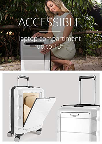 HAUPTSTADTKOFFER - Britz - Handgepäck mit Laptopfach Hartschalen-Koffer Trolley Rollkoffer Reisekoffer, TSA, 4 Rollen, 55 cm, 34 Liter, Altrosa - 4