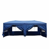 HOMCOM Outsunny 3x6 m Faltpavillon Pavillon Faltzelt Partyzelt Gartenzelt inkl. 4 Seitenteile Blau - 1