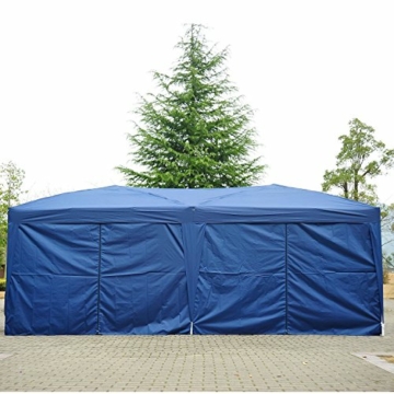 HOMCOM Outsunny 3x6 m Faltpavillon Pavillon Faltzelt Partyzelt Gartenzelt inkl. 4 Seitenteile Blau - 4