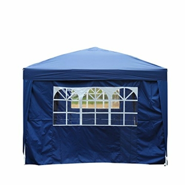 HOMCOM Outsunny 3x6 m Faltpavillon Pavillon Faltzelt Partyzelt Gartenzelt inkl. 4 Seitenteile Blau - 9