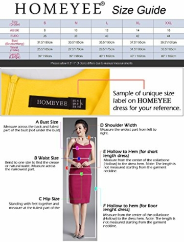 HOMEYEE Damen Elegant Spitze Rundhalsausschnitt Ärmel Mesh-A-Linie Kleid UKA008 (EU 36 (Herstellergroesse: S), Dunkelblau) - 4