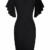 HOMEYEE Damen Elegant V-Ausschnitt mit Rüschen Sleeve Stretch Party Kleid B572 (M, Schwarz) - 3