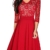 HOMEYEE Damen Vintage 3/4 Ärmel Floral Spitze Gestickte Cocktail Ausgestelltes Kleid A062 (L, Rot) - 1