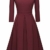 HOMEYEE Damen Vintage Aushöhlen Rundhals Abgefackelt Plissee Cocktailkleid A223 (M, Karminrot) - 2