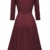 HOMEYEE Damen Vintage Aushöhlen Rundhals Abgefackelt Plissee Cocktailkleid A223 (M, Karminrot) - 3