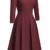 HOMEYEE Damen Vintage Aushöhlen Rundhals Abgefackelt Plissee Cocktailkleid A223 (M, Karminrot) - 4