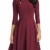 HOMEYEE Damen Vintage Aushöhlen Rundhals Abgefackelt Plissee Cocktailkleid A223 (M, Karminrot) - 1