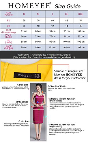 HOMEYEE Damen Vintage Blumendruck Off Shoulder Riemchen Knielänge Bodycon Enges Kleid B309 (EU 40 (Herstellergroesse: L), Schwarz) - 6