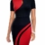 HOMEYEE Damen Vintage Hollow Out Kontrastfarbe Stretch Business Kleid B571 (S, Rot + Schwarz) - 1