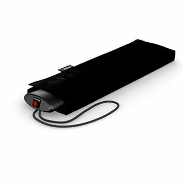 Knirps Taschenschirm AS.050 Slim Small Manual - Der flachste Knirps - Superleicht - Klein und kompakt - 25 cm - Schwarz - 1