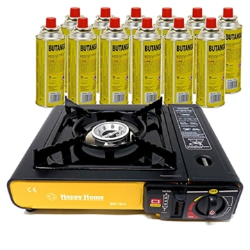 Kompakter Outdoor Gas-Camping-Kocher | Campingkocher inkl. 12 Gaskartuschen - 3